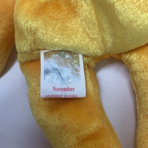 Ty Beanie Babies November Birthday Bear - Yellow w/Tags, 2002 - Picture 8 of 9